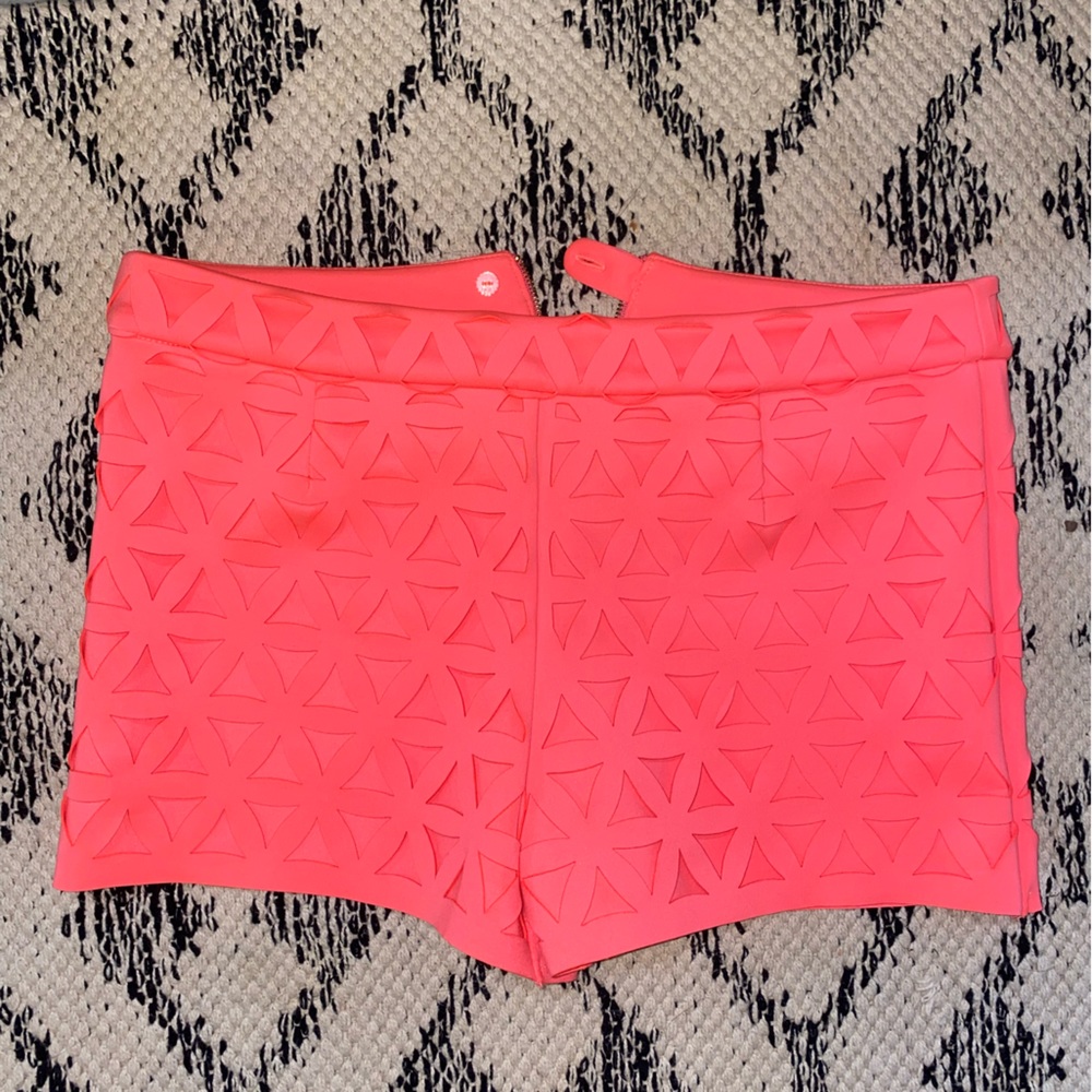 LILLY PULIZTER neon corral neoprene shorts size 4